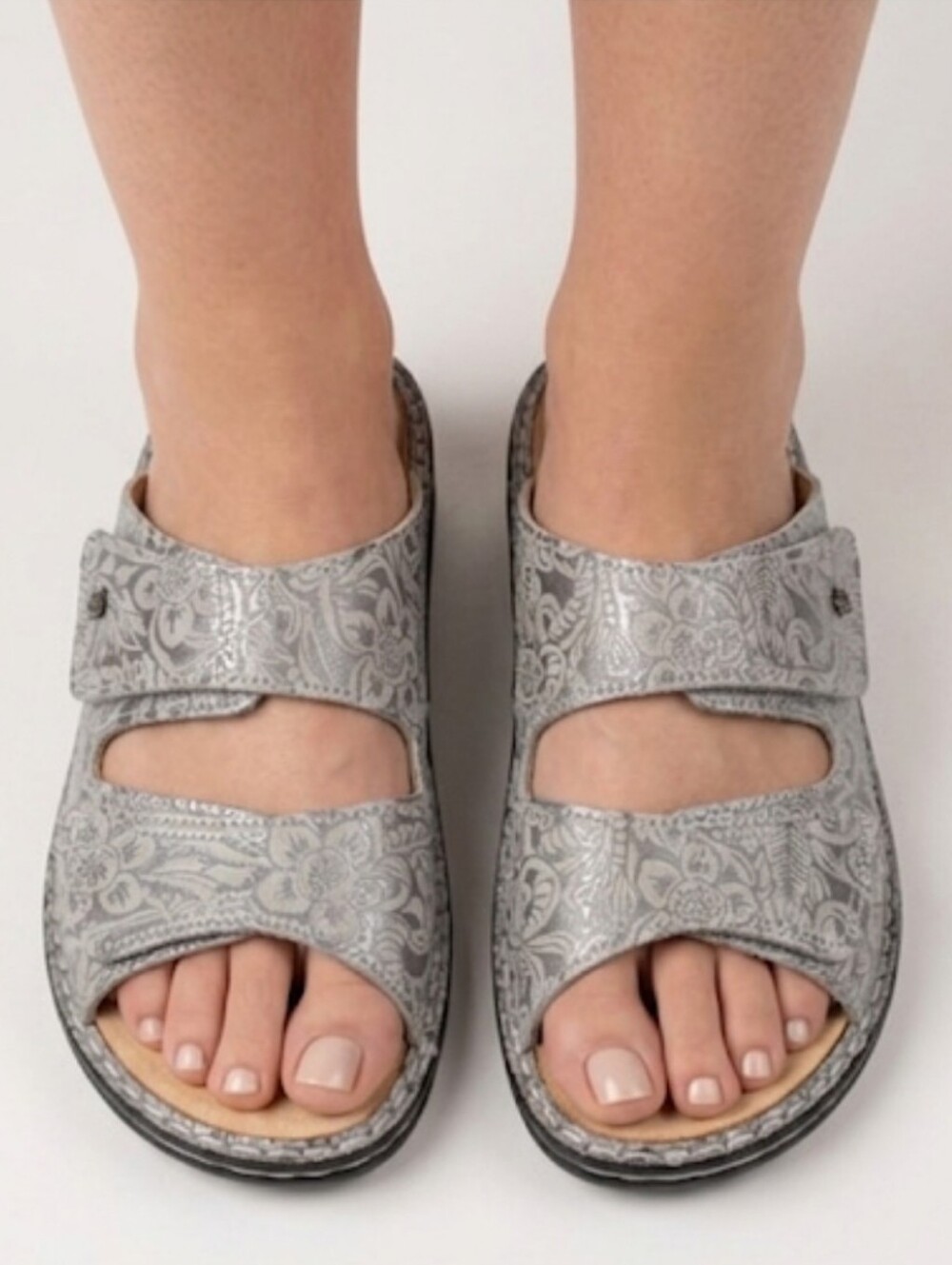 Finn Comfort Germany Jamaika-S Slip On Gray Strap Sandals Women's Size 39 EU